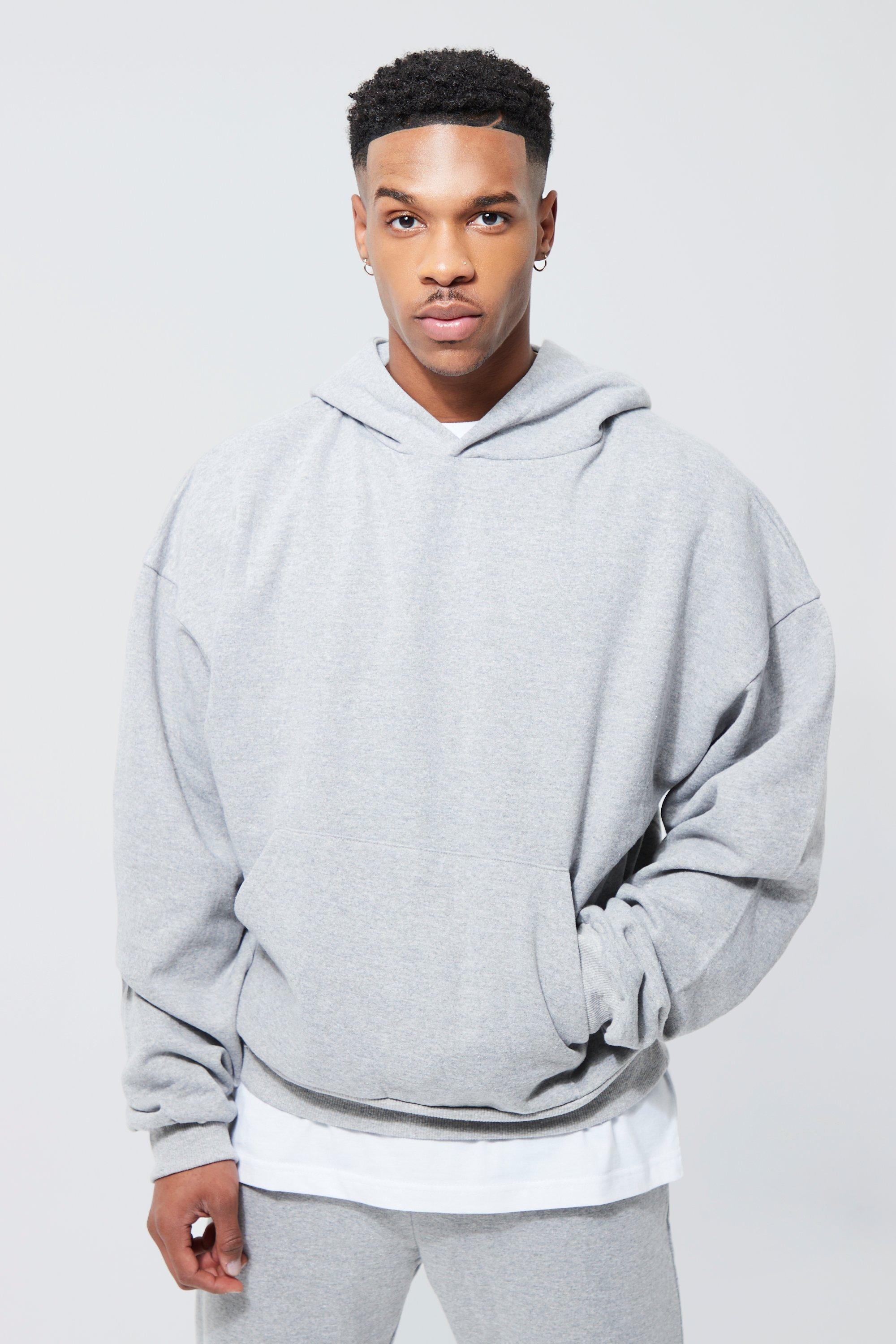 Grey discount hoodie boohooman